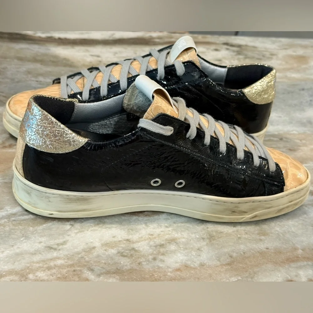 Women’s P448 black patent/tan croc sneakers- Size 39 - Picture 5 of 10